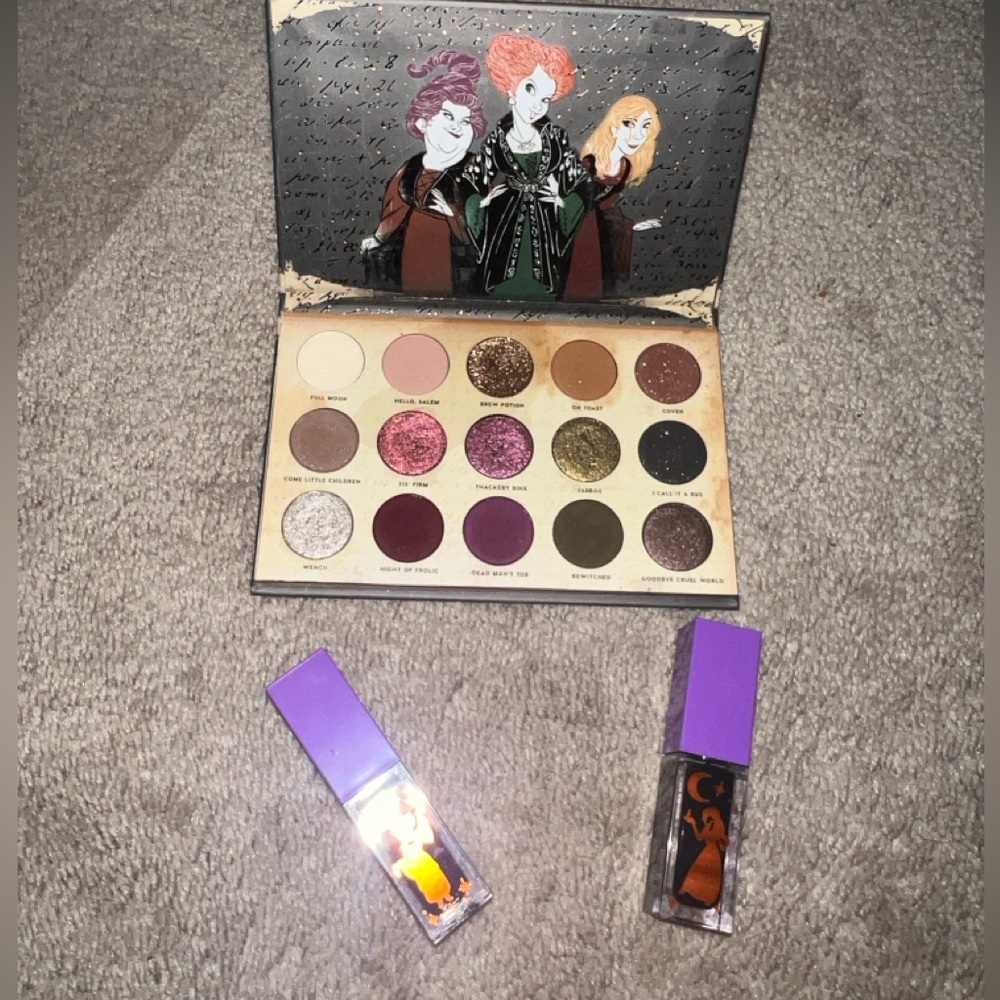 Color, pop, gather sisters eyeshadow palette and lipsticks